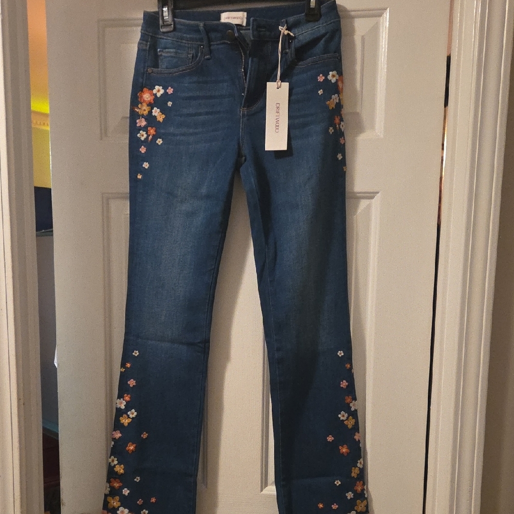 Embroidered Blue Jeans